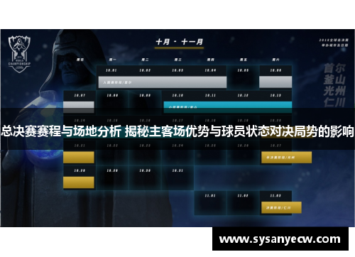 总决赛赛程与场地分析 揭秘主客场优势与球员状态对决局势的影响